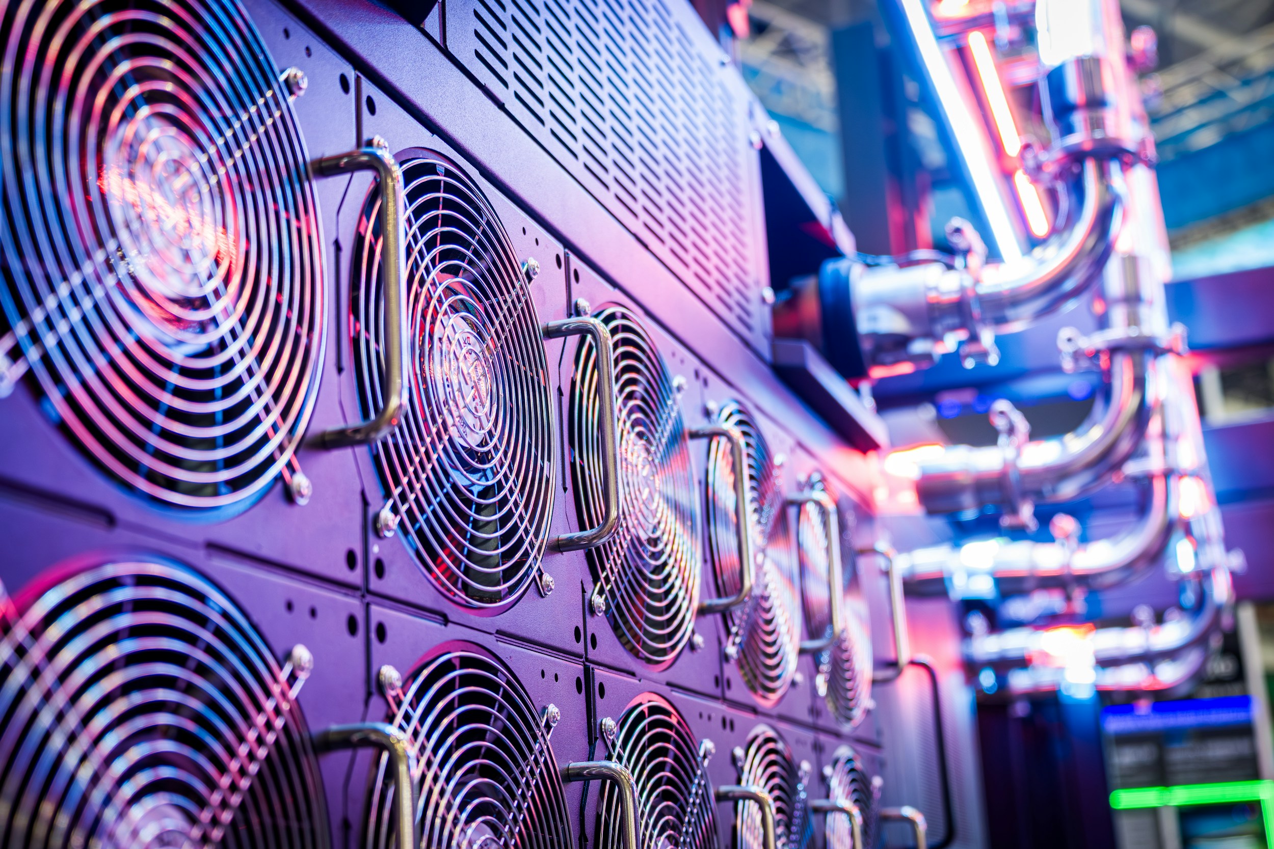 server room data centre blue light