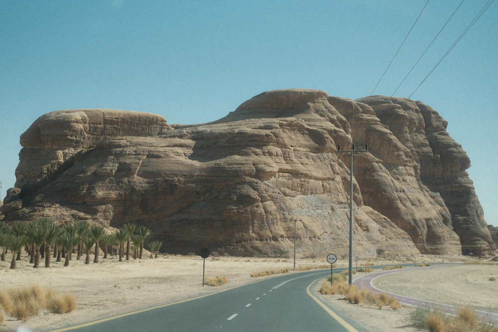 Rock formations and desert landscape in AlUla Saudi Arabia