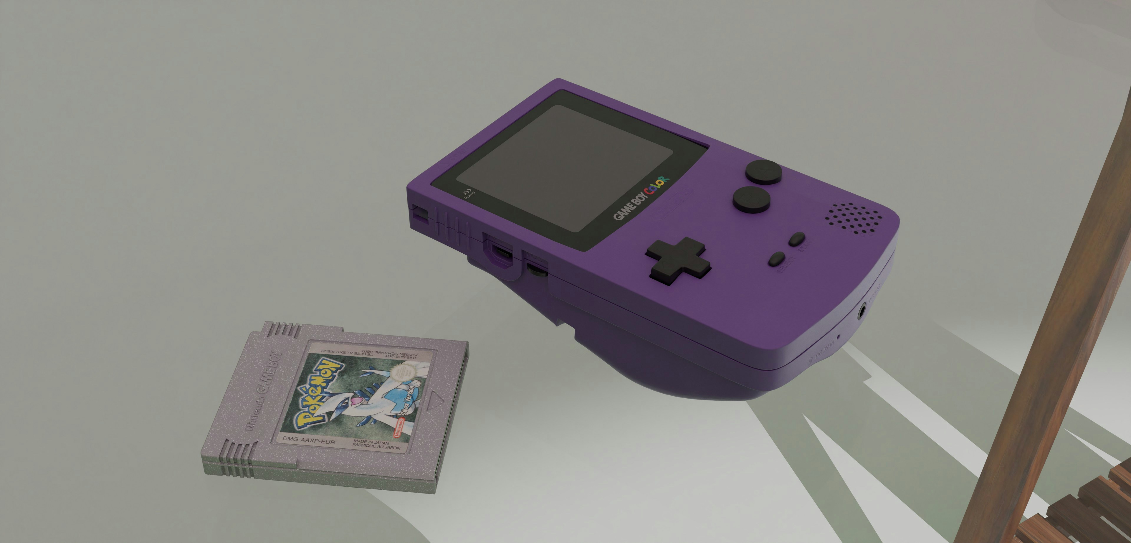 Gaming A Purple Game Boy Color And Game Cartridge. 4K Wallpaper #2971