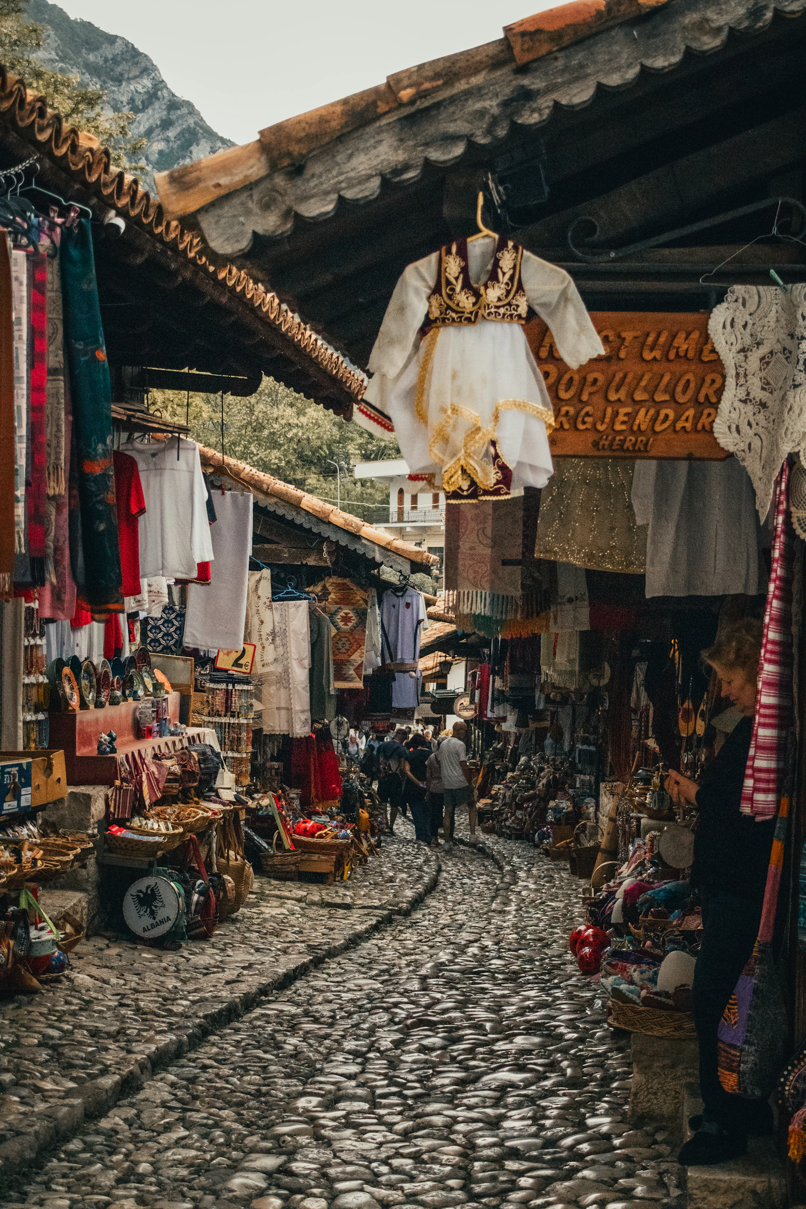 Traditional old bazaar in Krujë, Albania