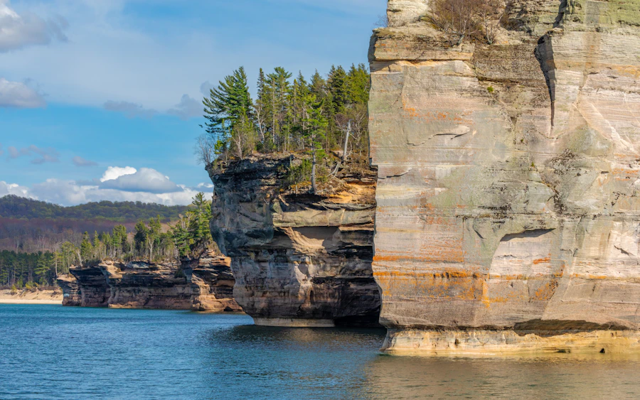Sandstone cliffs above Lake Superior at Pictured Rocks National Lakeshore