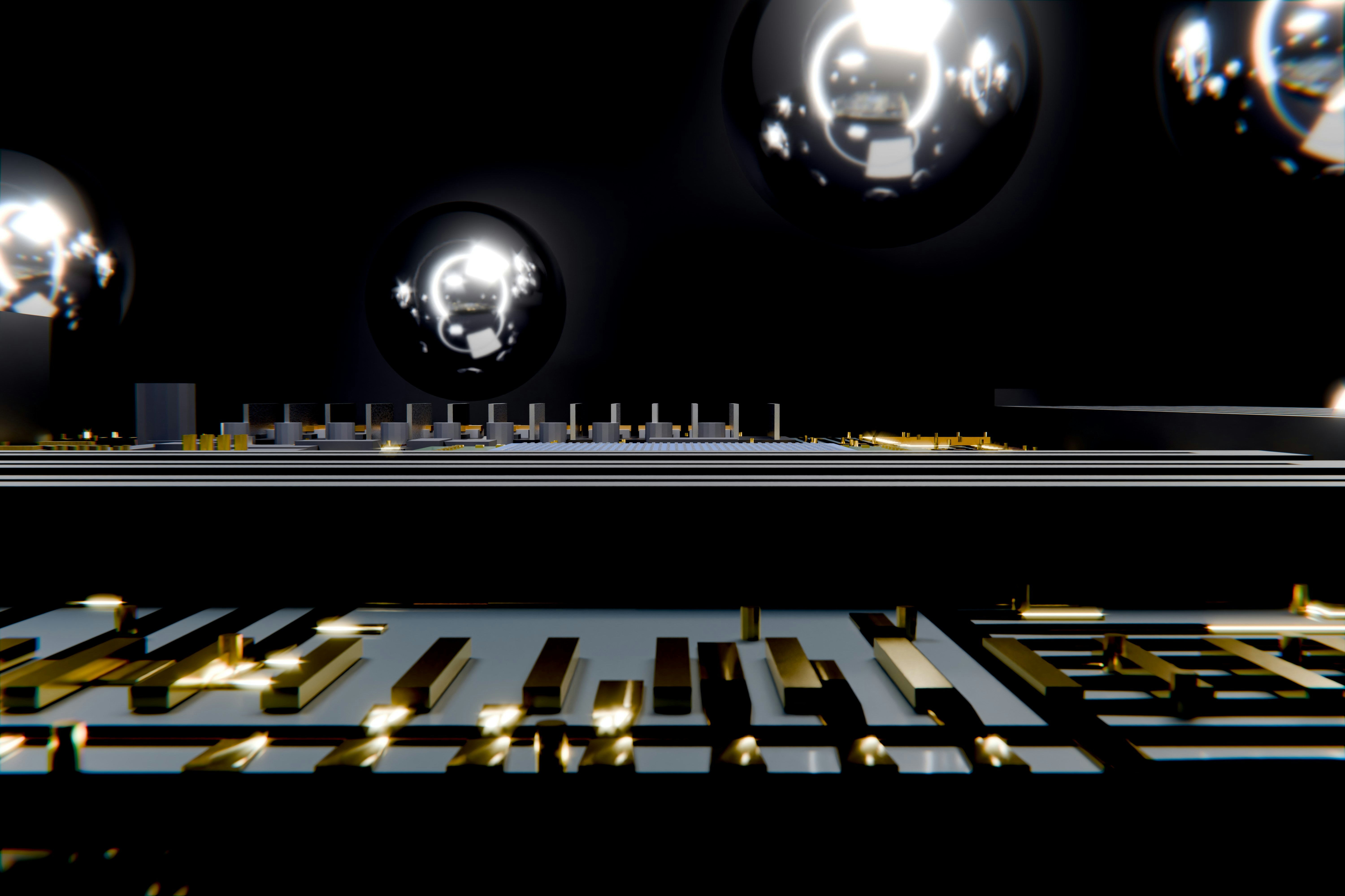 Futuristic representation of a digital network with a central glowing sphere that appears to be fracturing