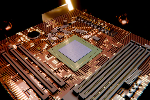 A computer circuit board with a central processing unit