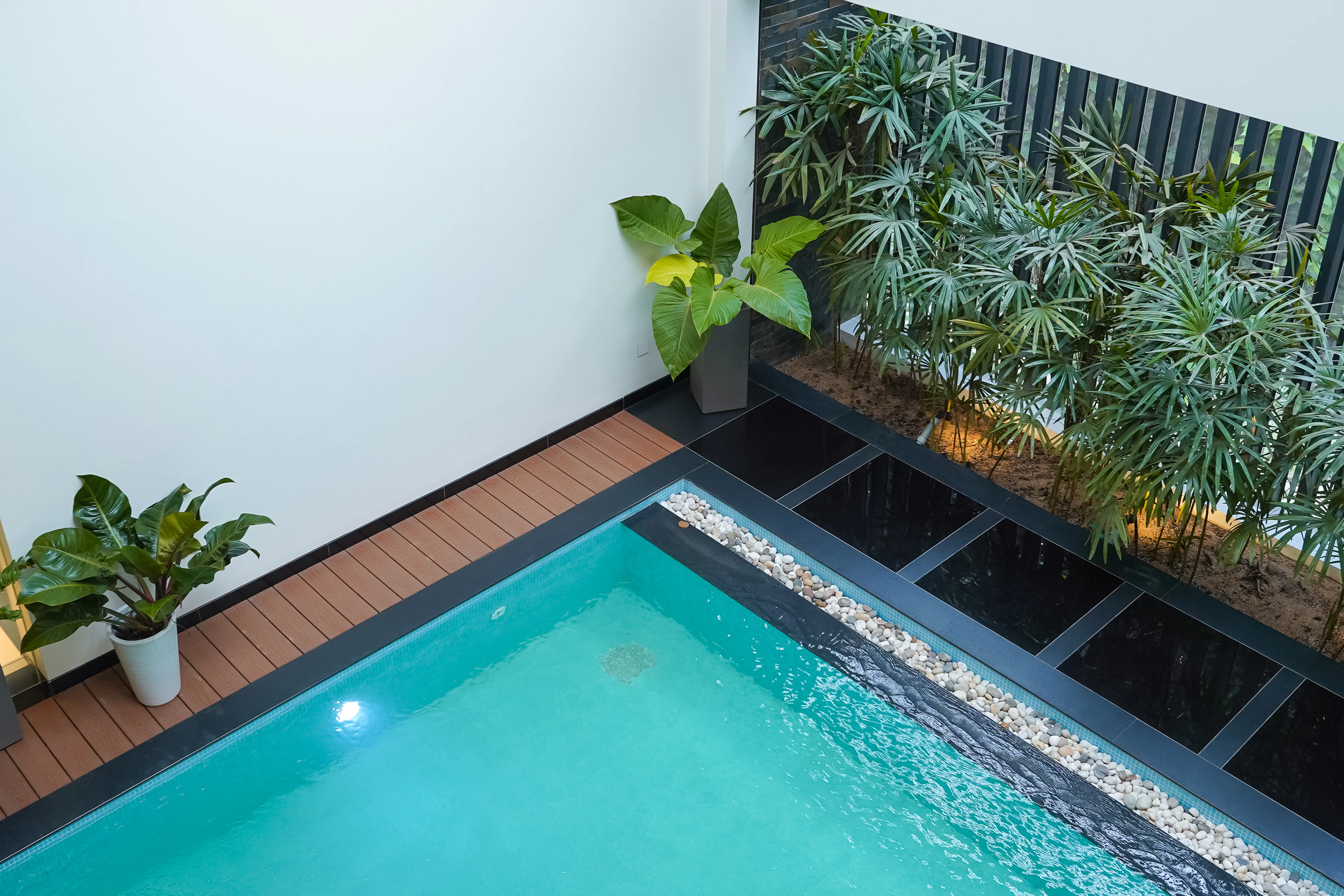 Pool equipment pad with pump and filter