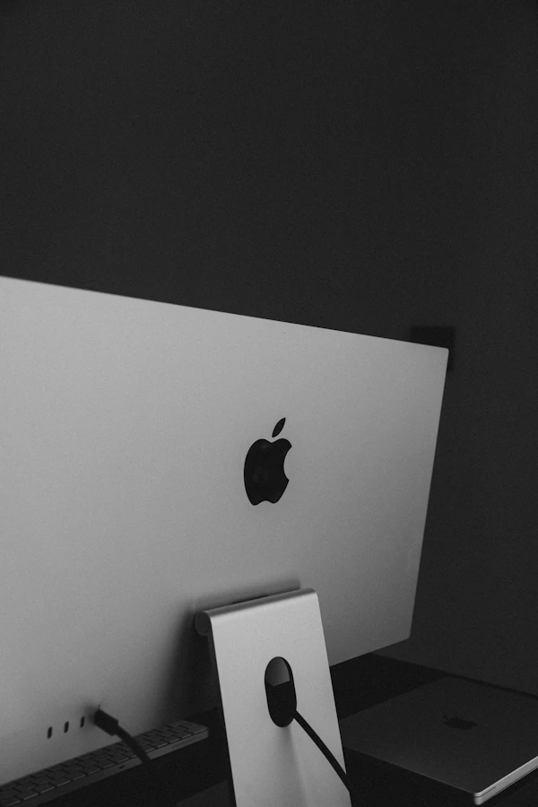 MacBook and iMac in a minimal desk setup