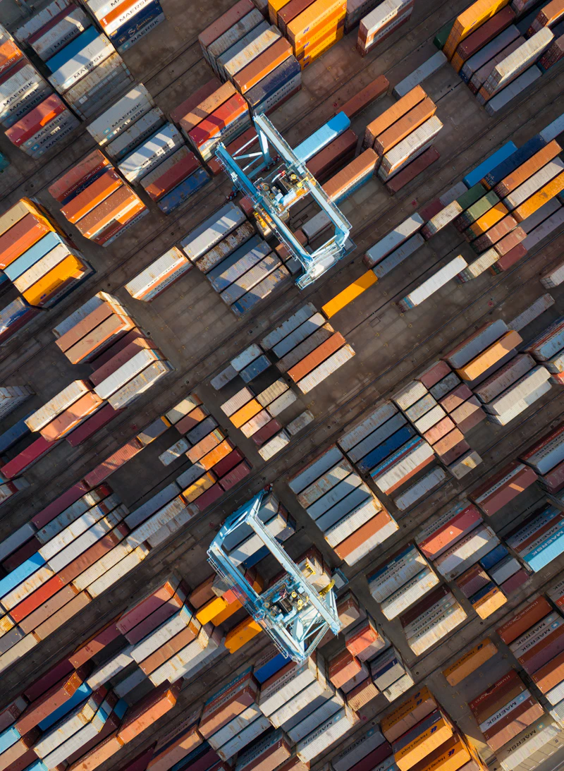Cargo ship loaded with containers at port