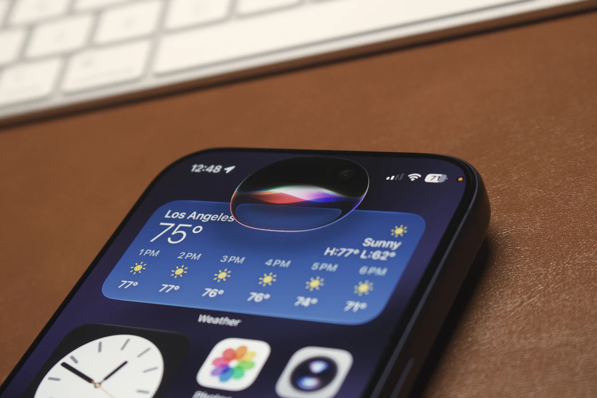 Siri AI interface integrated into the iPhone's Camera mode