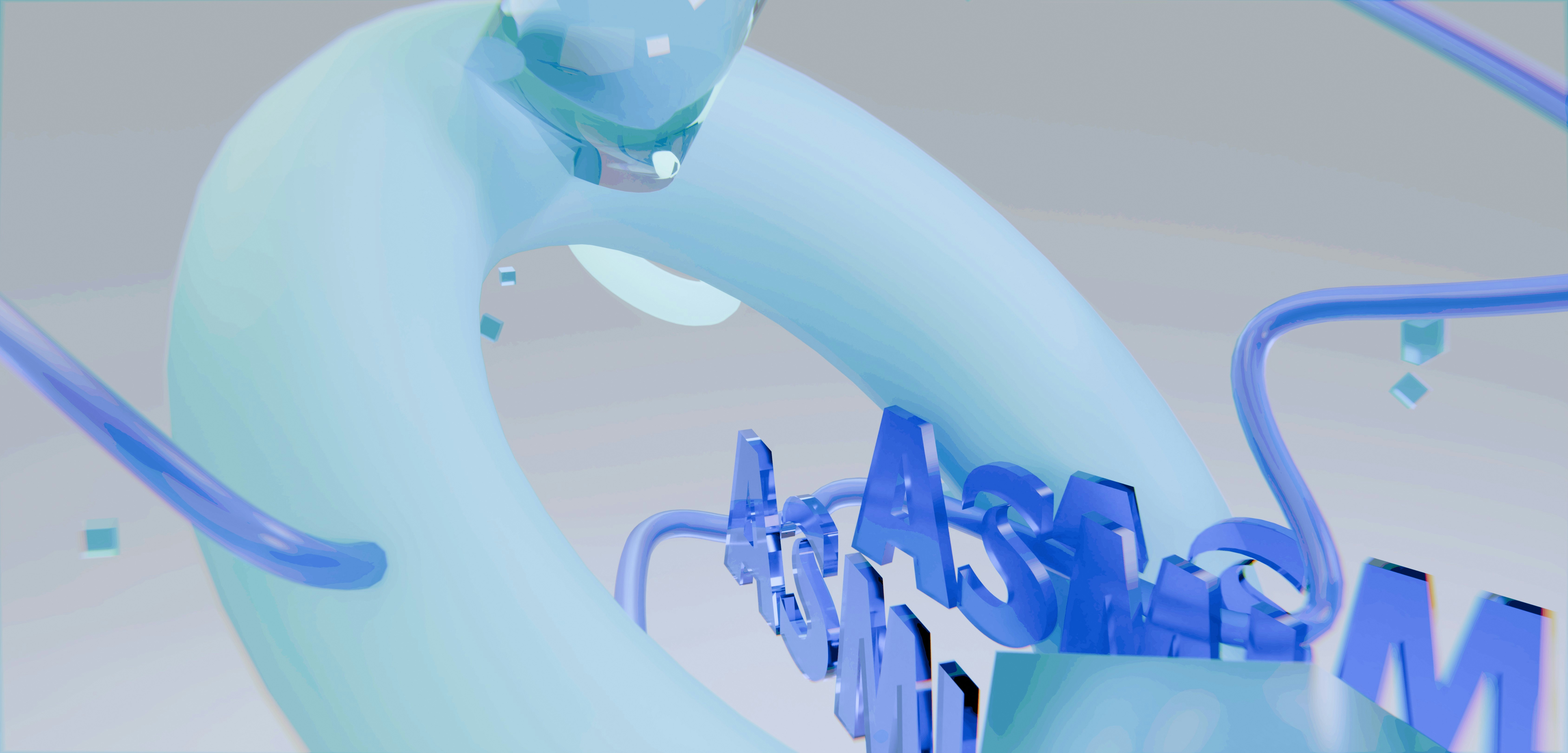 Abstract light blue shapes and transparent blue 