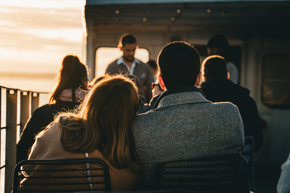 Sunset drinks on the deck of a boat