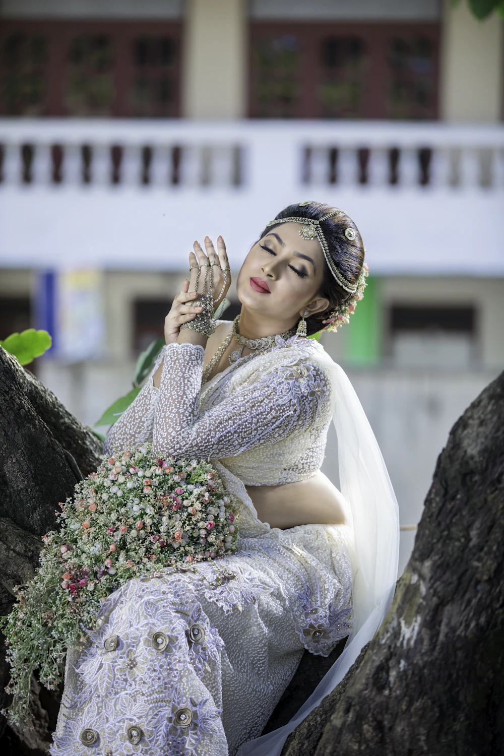 Bride in white wedding attire
