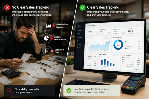 Business sales reporting dashboard on a screen