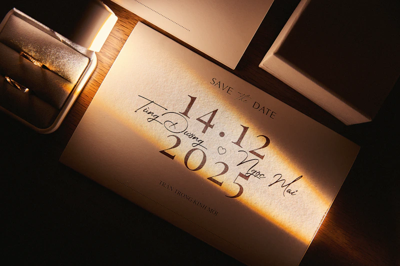 luxury engagement card with ring detail