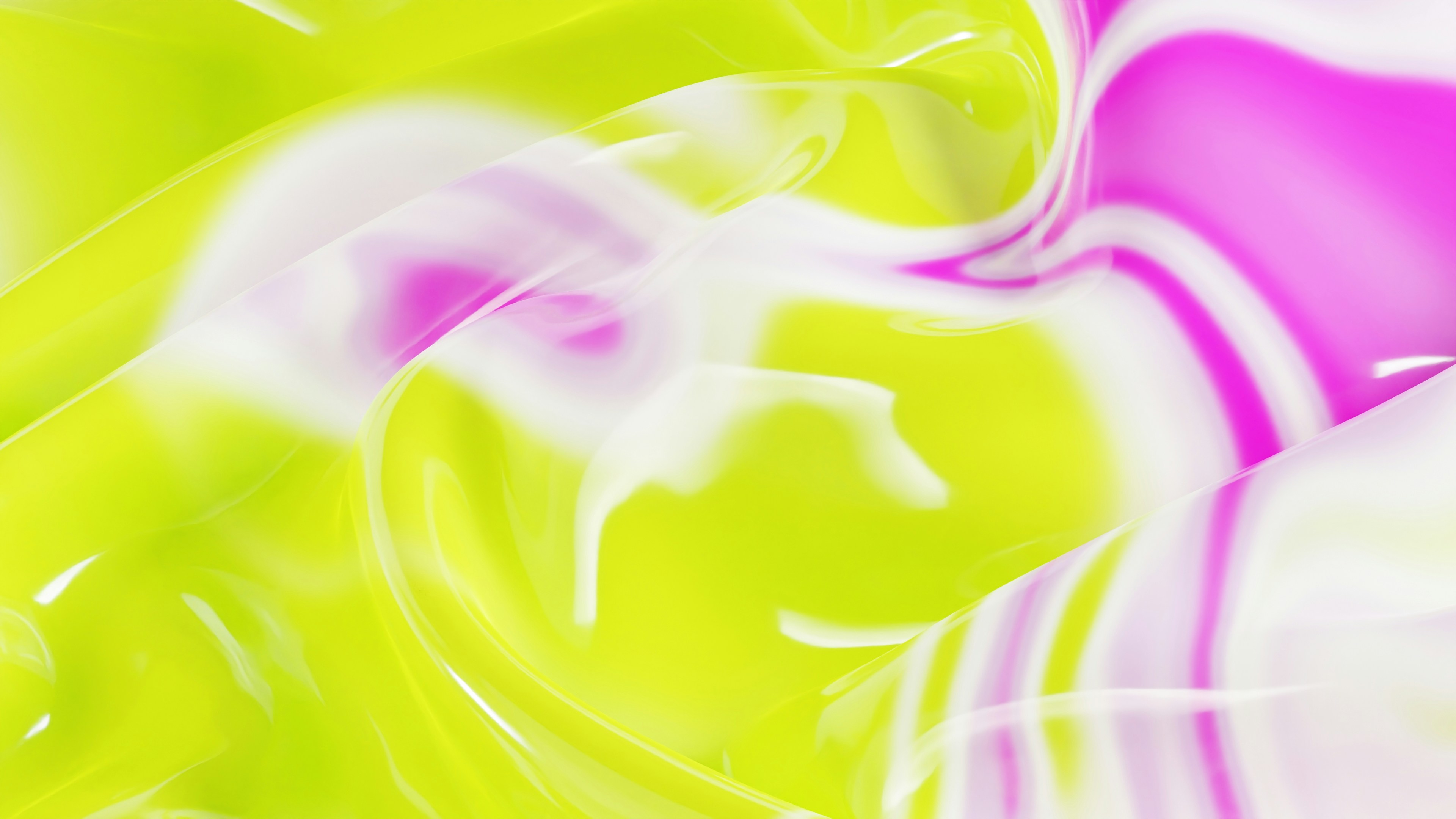 Abstract Yellow, Pink, And White Abstract Liquid In 3D Rendering. 4K Wallpaper #2398