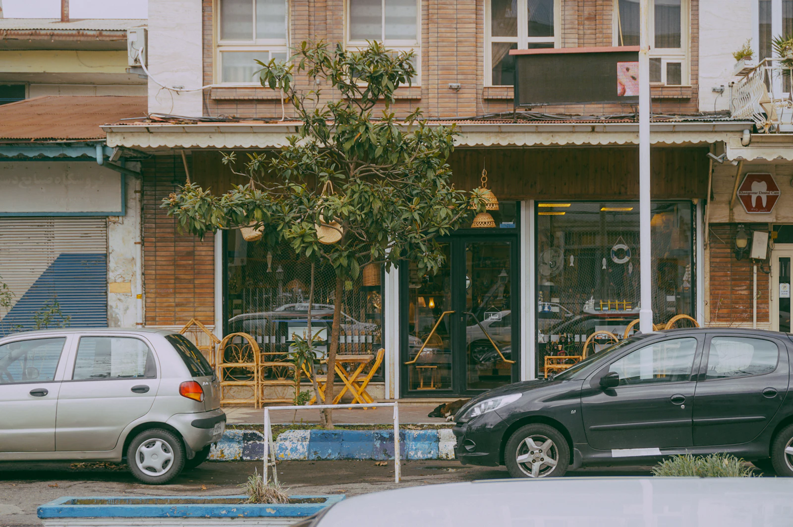 A commercial building storefront