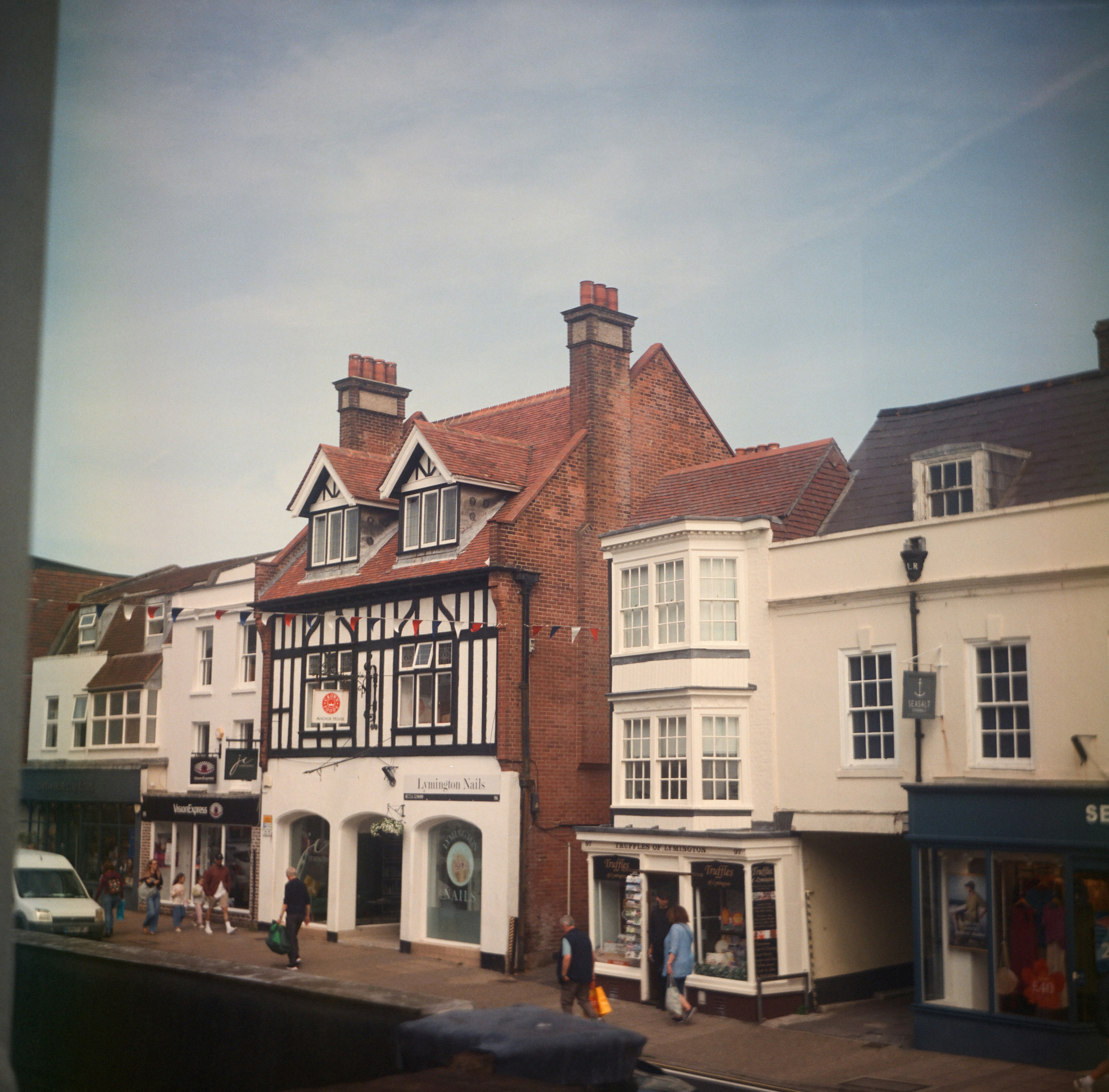Traditional shops and buildings on a historic street