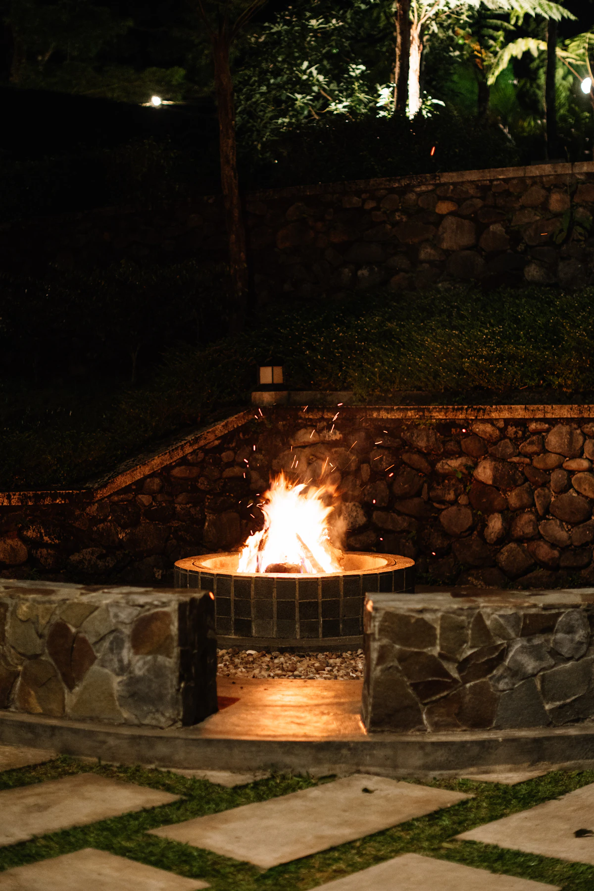Stone Wall & Fire Pit