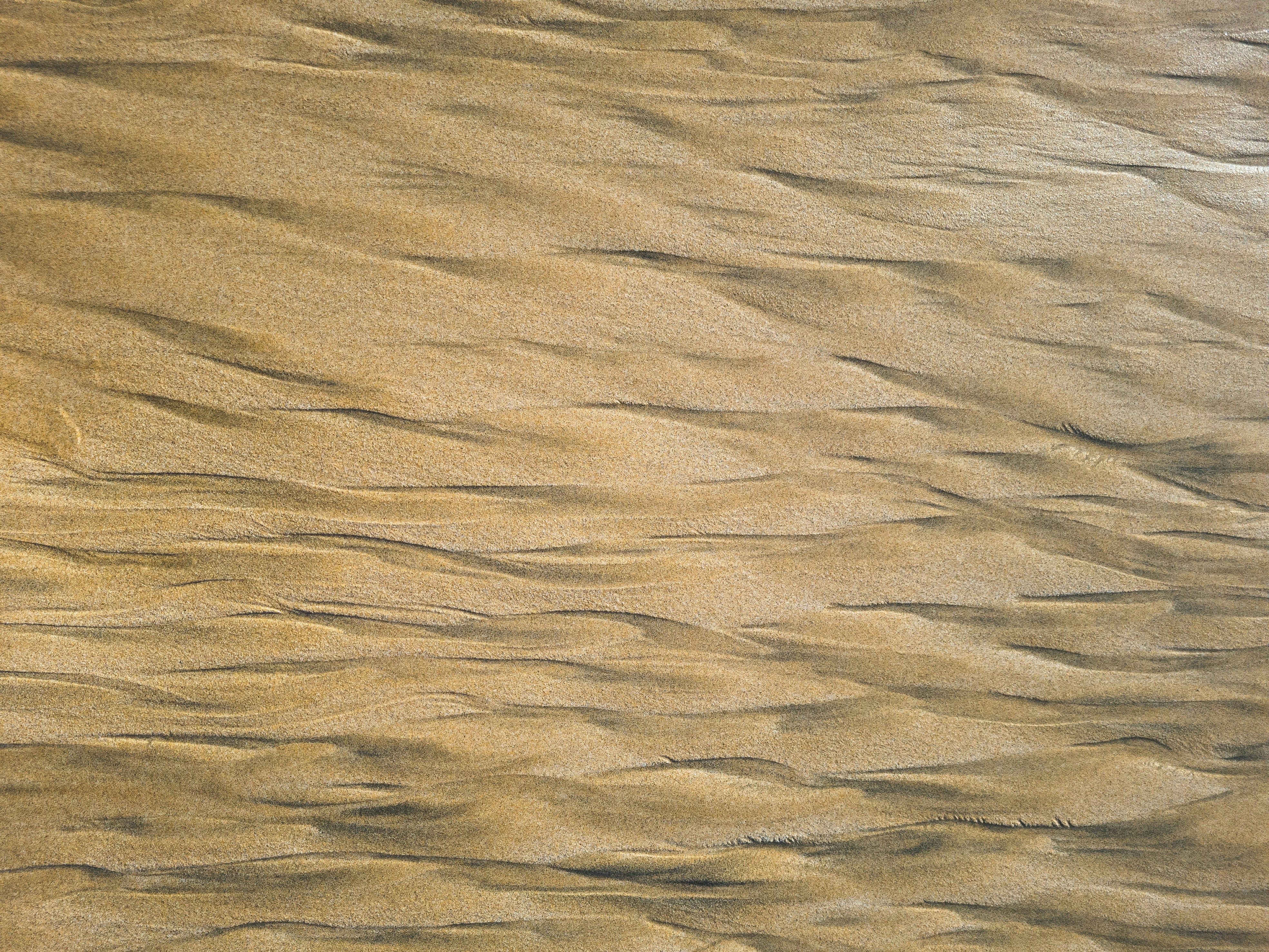 Abstract patterns of wet sand on a beach.