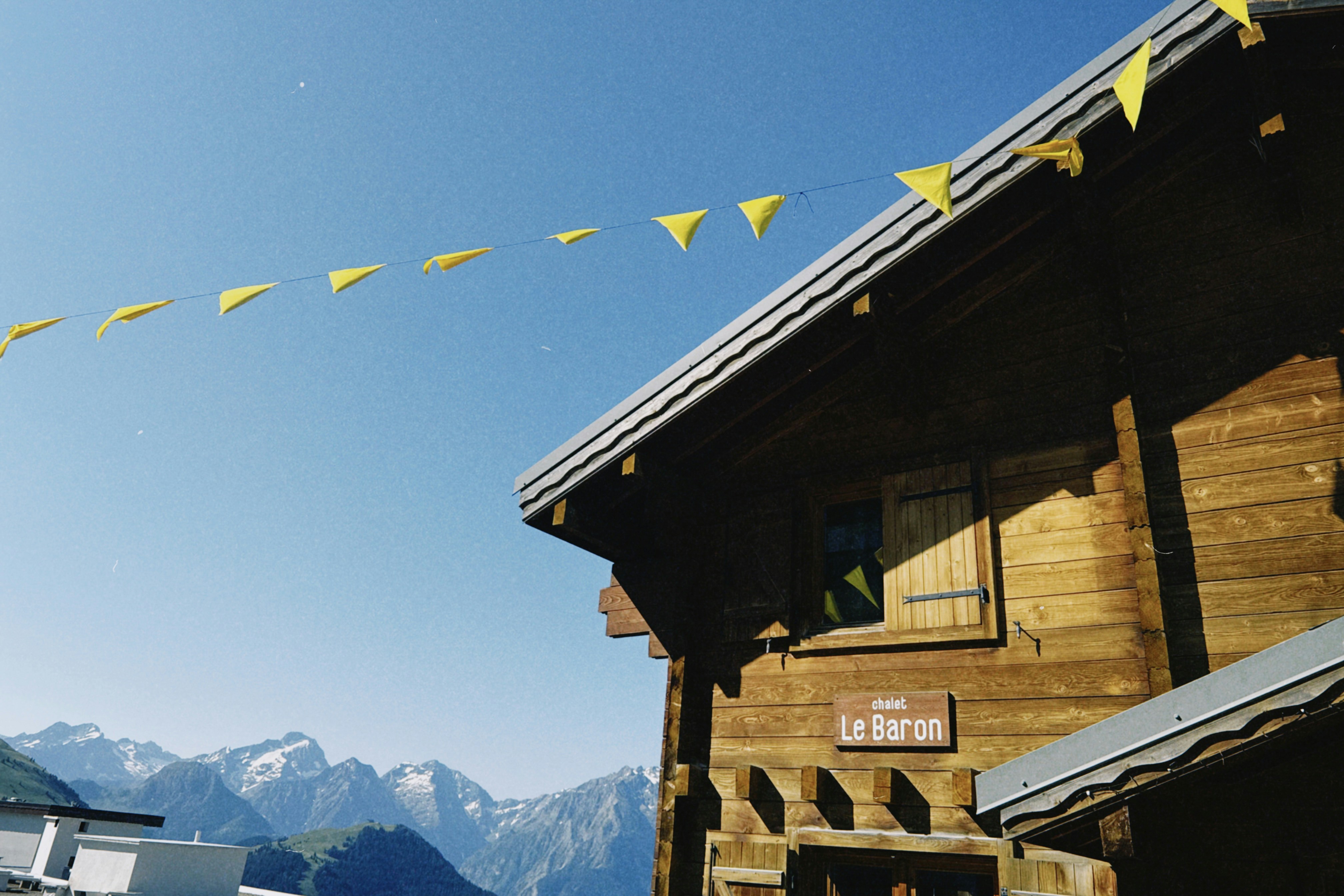 wooden alpine chalet exterior