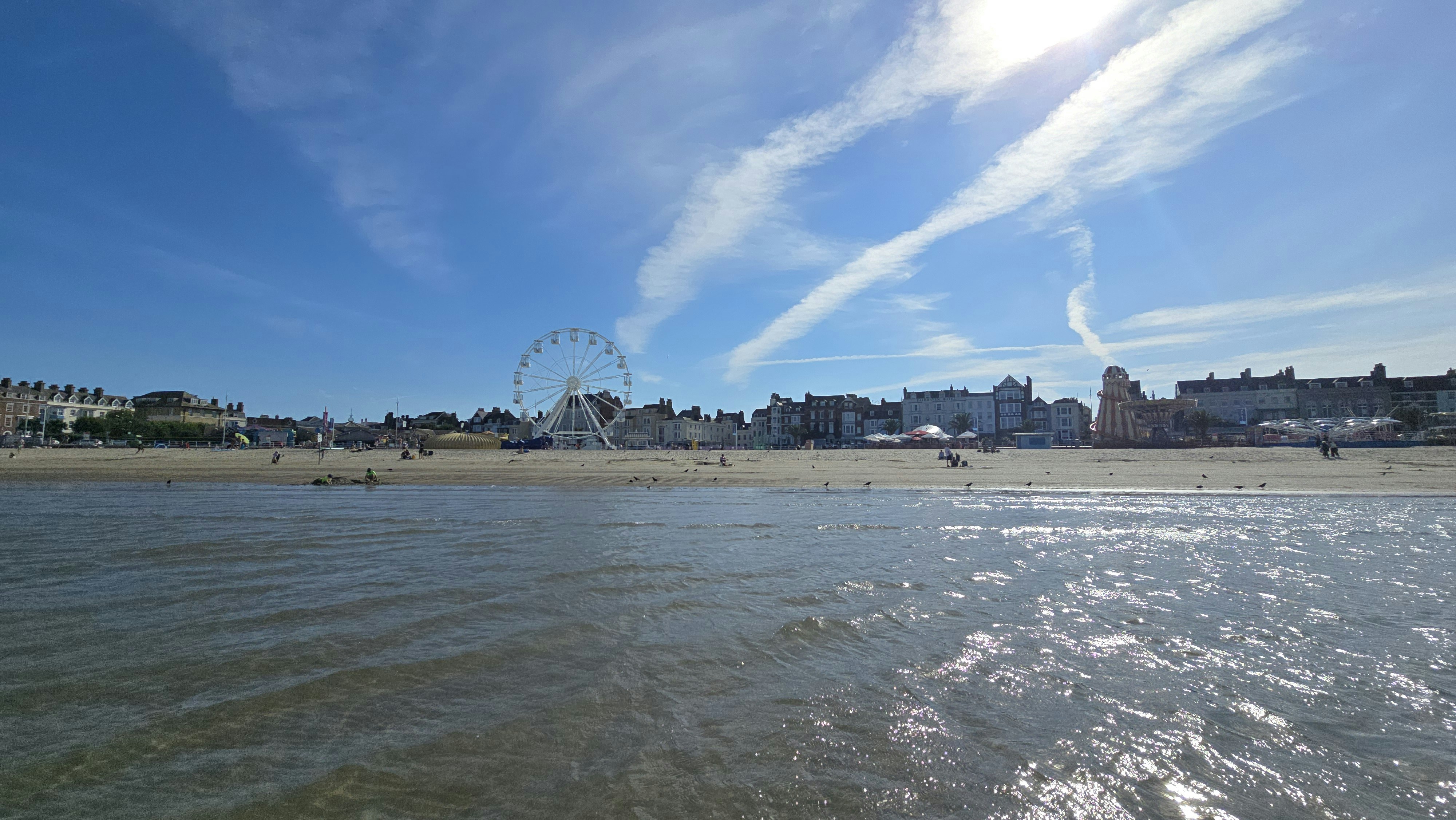 Weymouth beach view from the sea