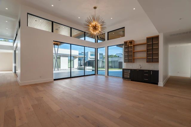 Open-plan ceiling layout — illustrative stock photograph