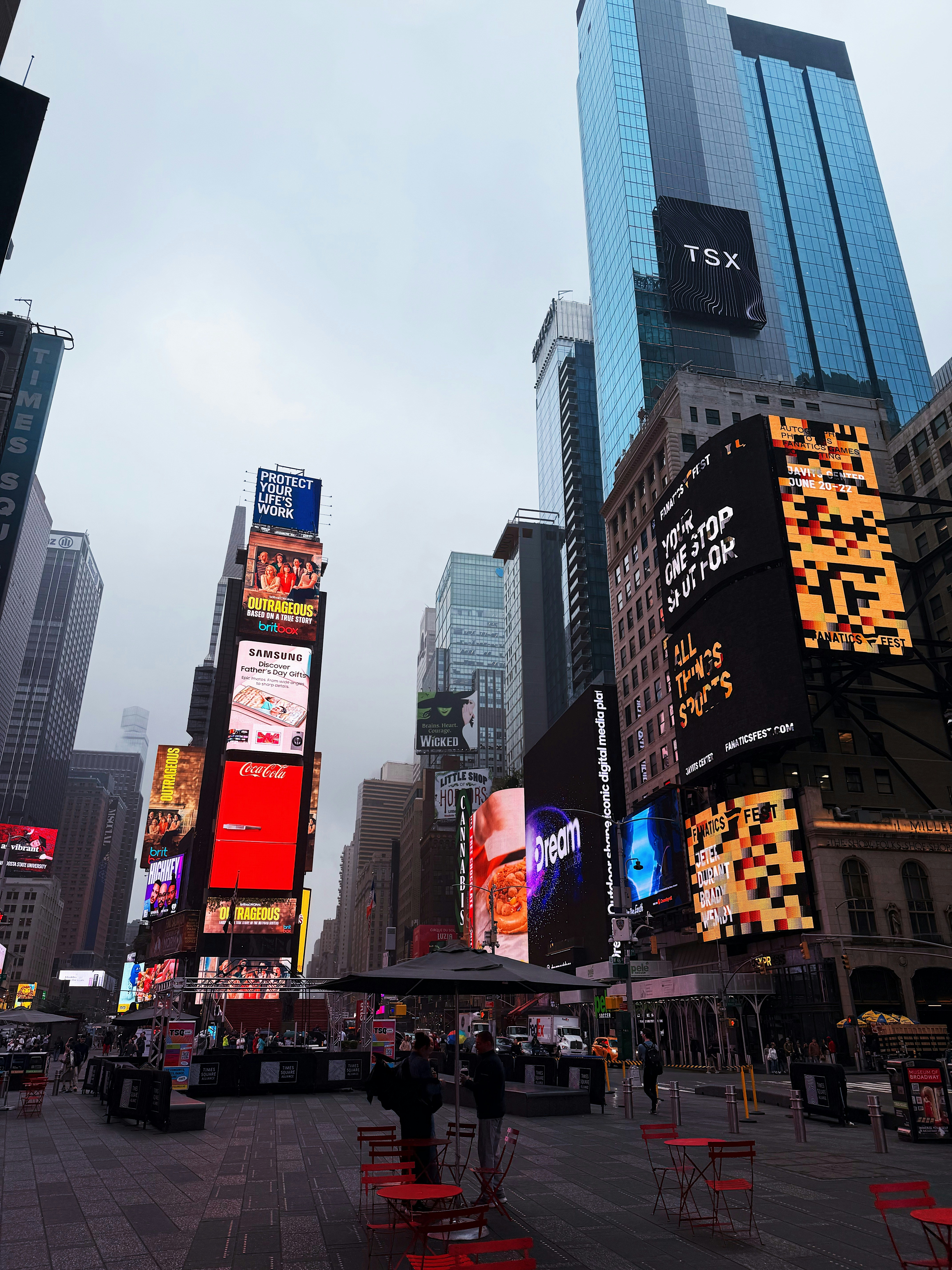 Digital billboards in a city