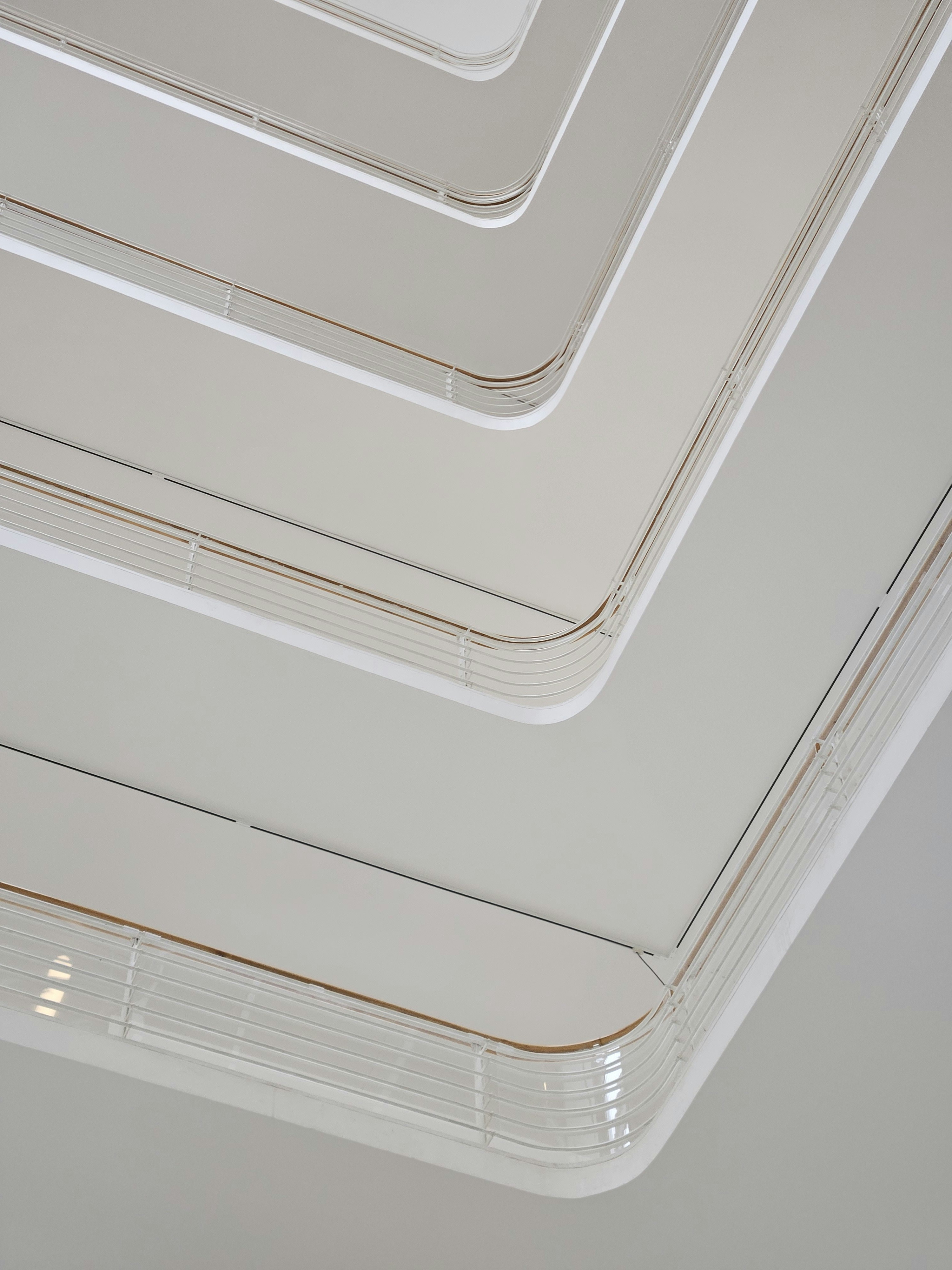 Modern architecture with stacked, rounded white squares