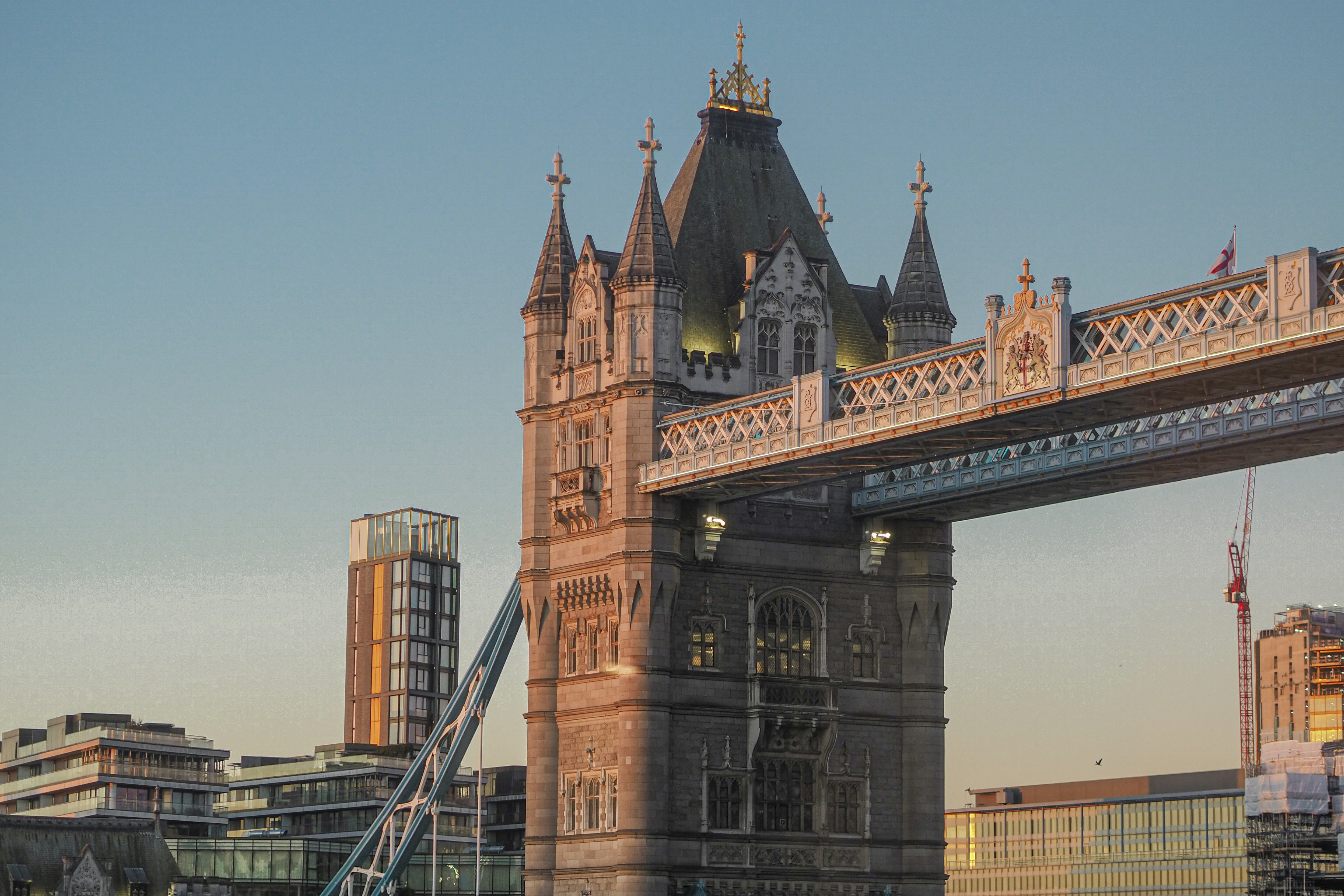 Iconic tower bridge in london at sunset.