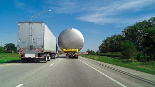 Oversized load on the motorway