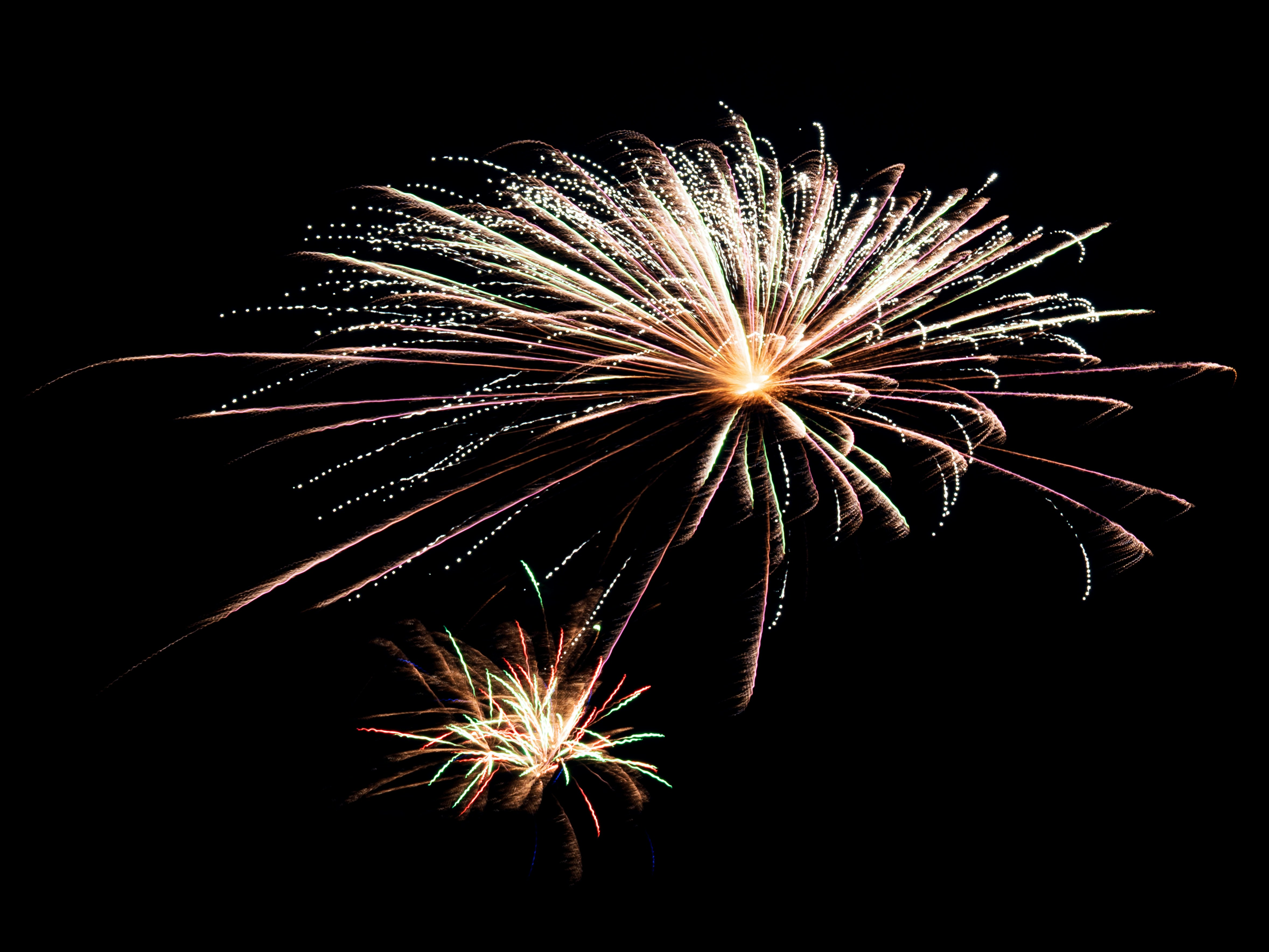 Abstract Colorful Fireworks Lighting Up The Night Sky During A Festive Celebration. 4K Wallpaper #2533