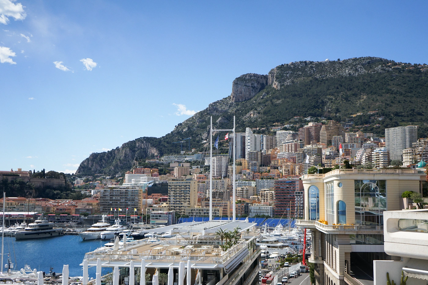 Luxury Monaco harbour and Mediterranean cityscape