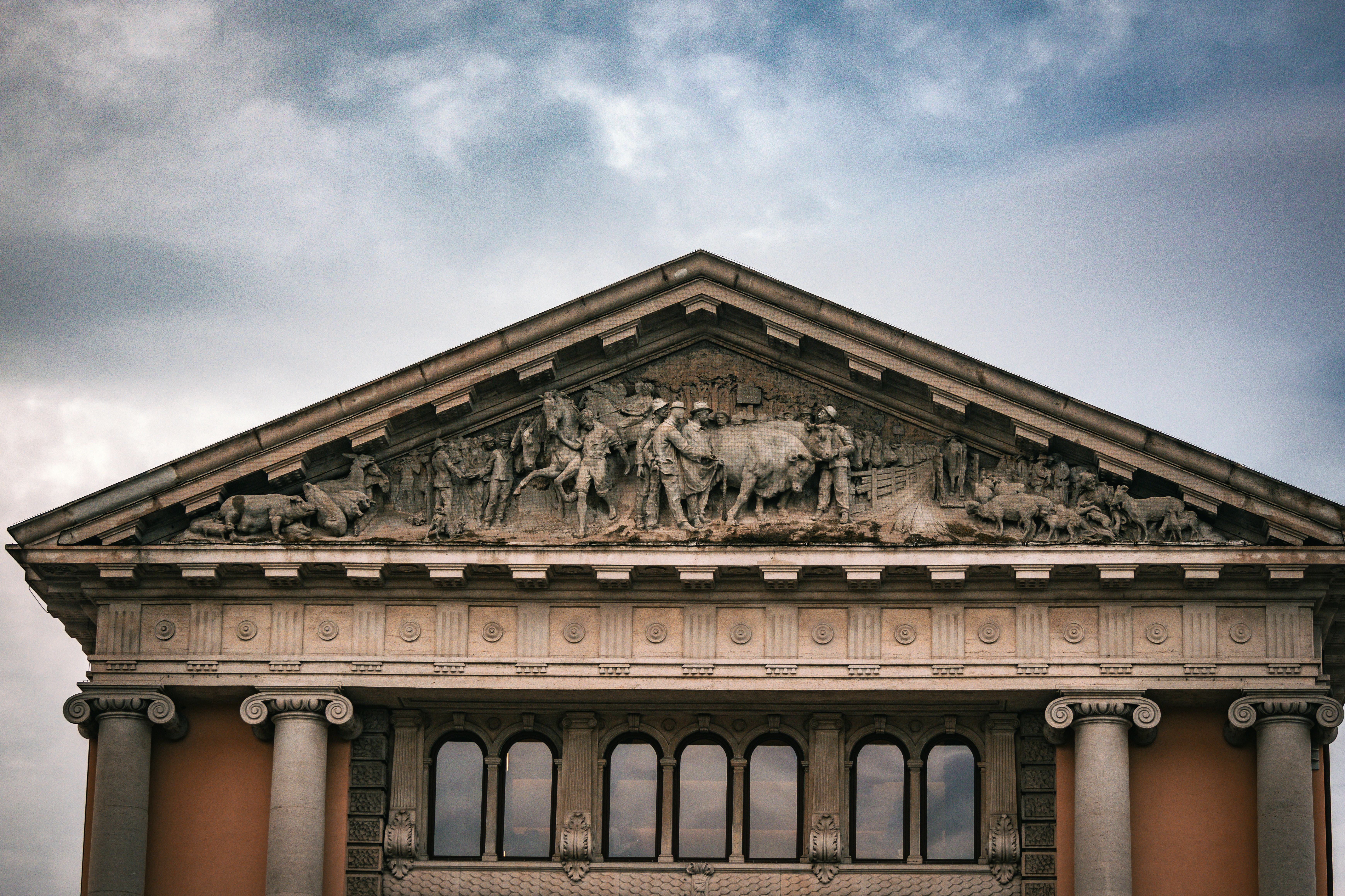Ornate Classical Building Facade with Sculpted