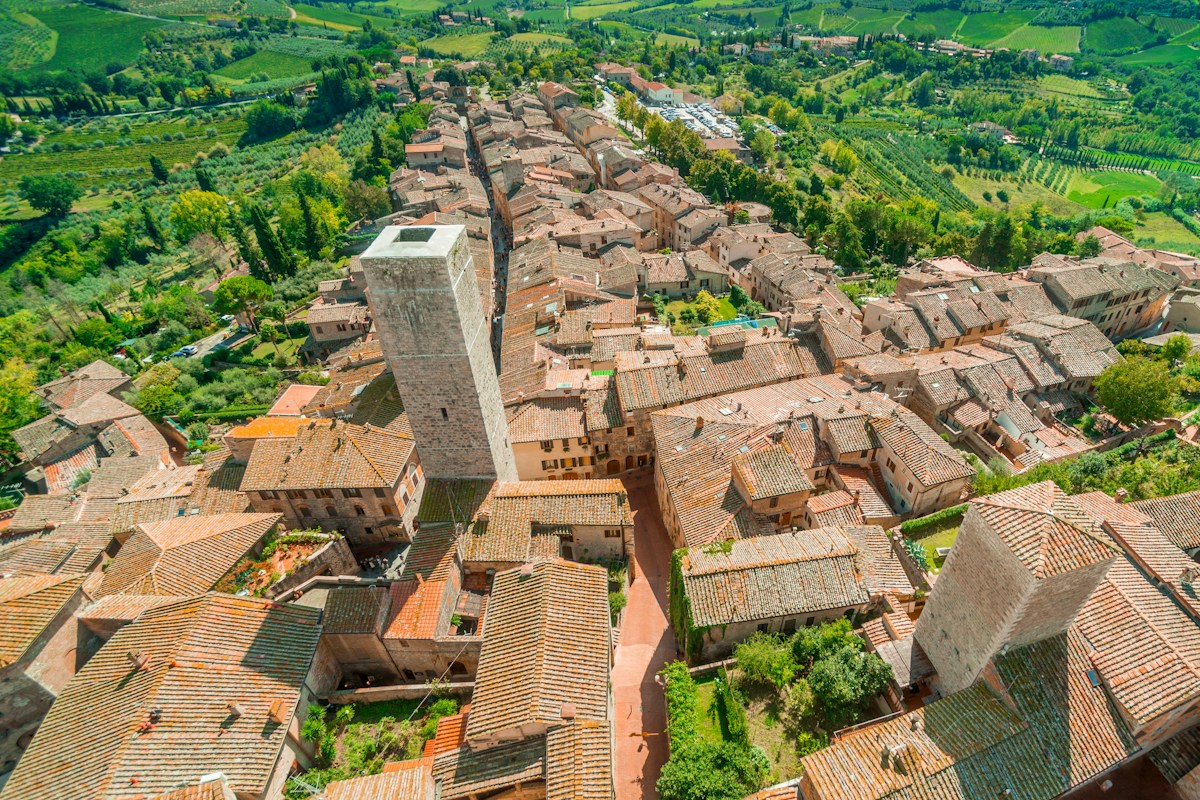 Medieval towers and rooftops in San Gimignano