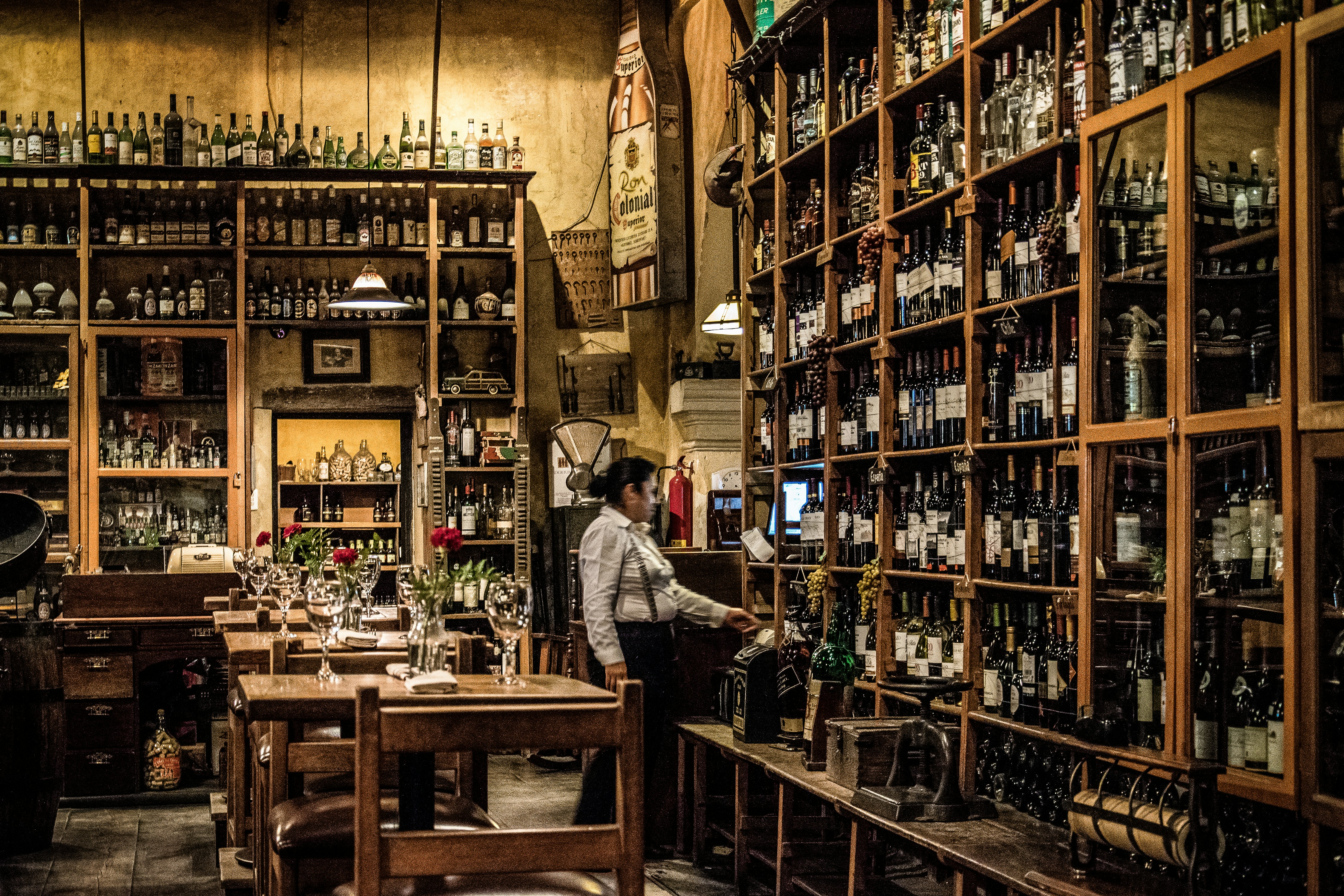 Bartender in a wine bar