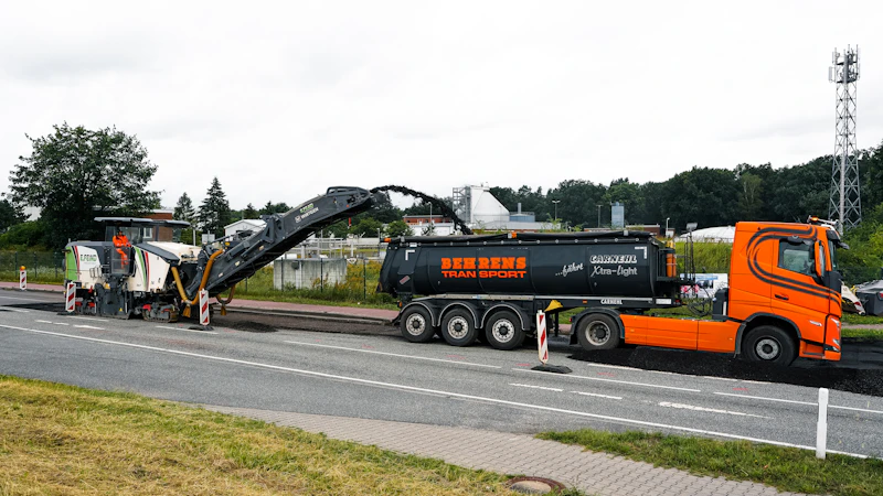 Asphalt milling machine during full depth reclamation