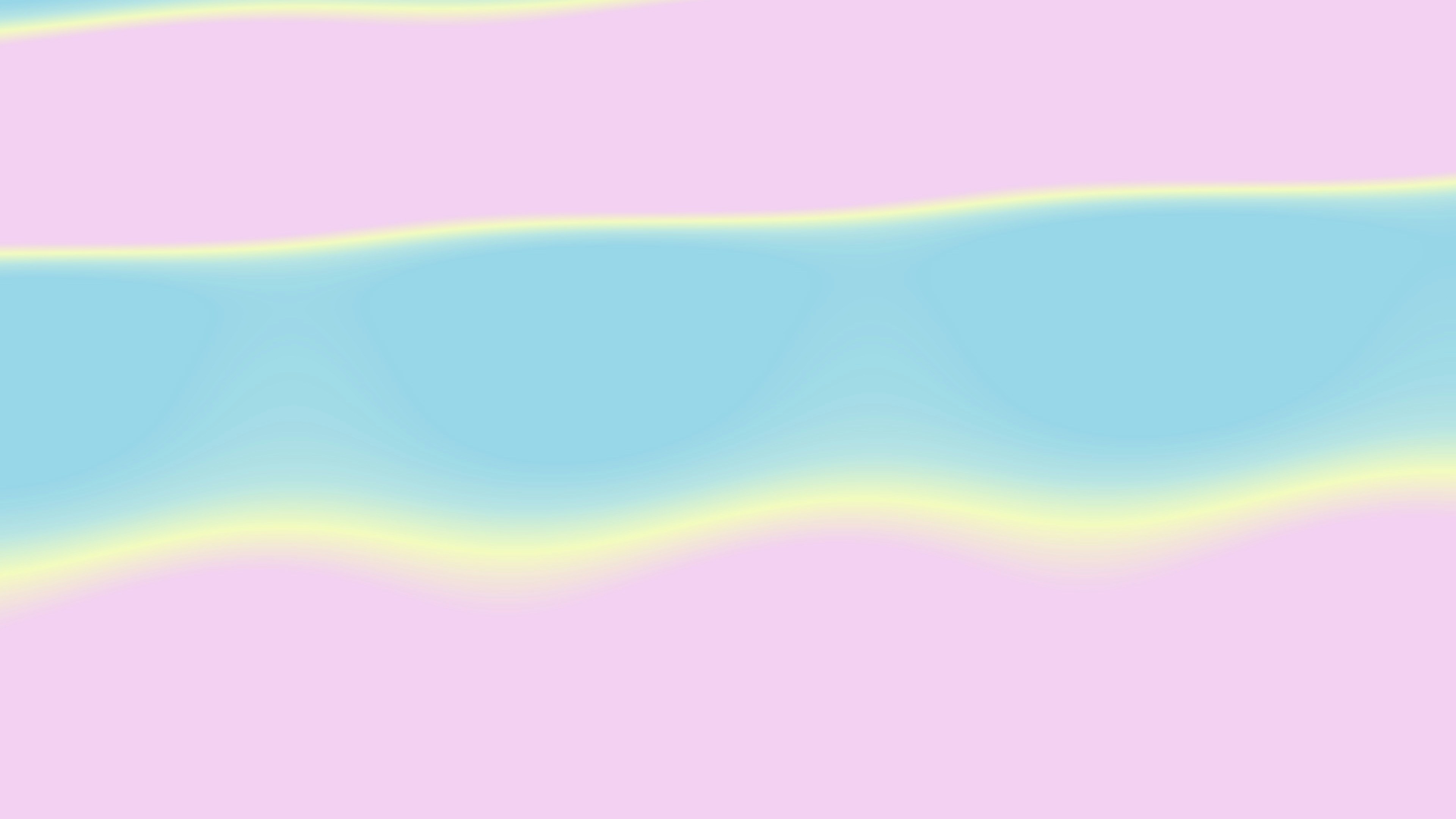 Pastel pink and blue wavy gradient background with yellow accents.
