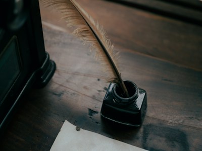 The Candle Quill feather pen