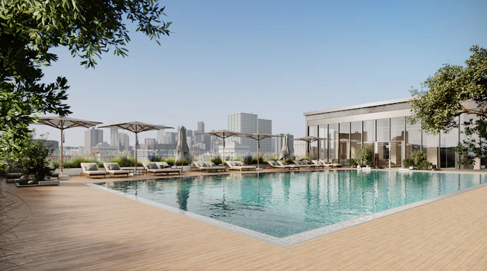 Rooftop pool amenity