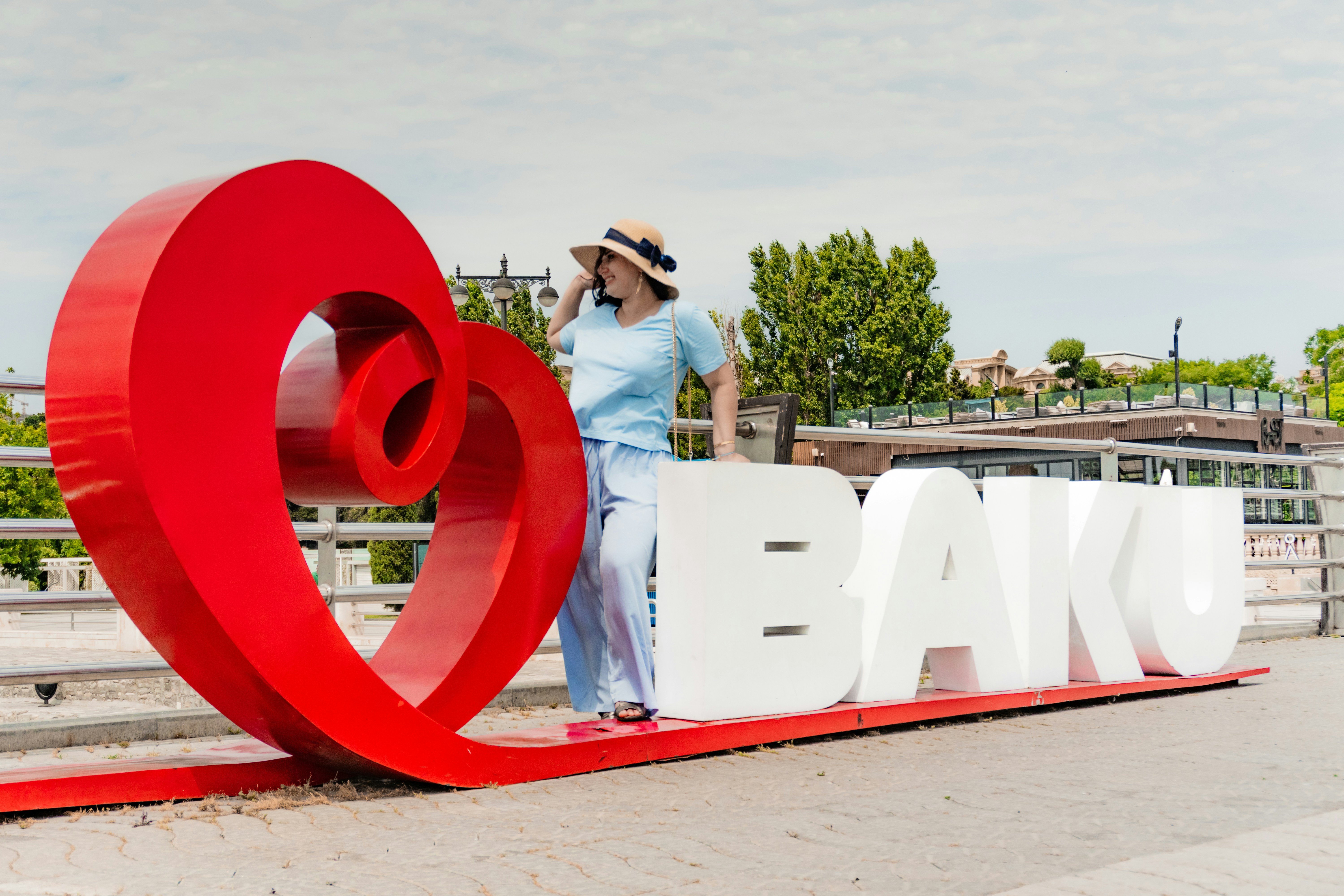 Woman posing with a large \