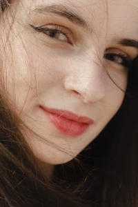 Woman with softly tinted lips