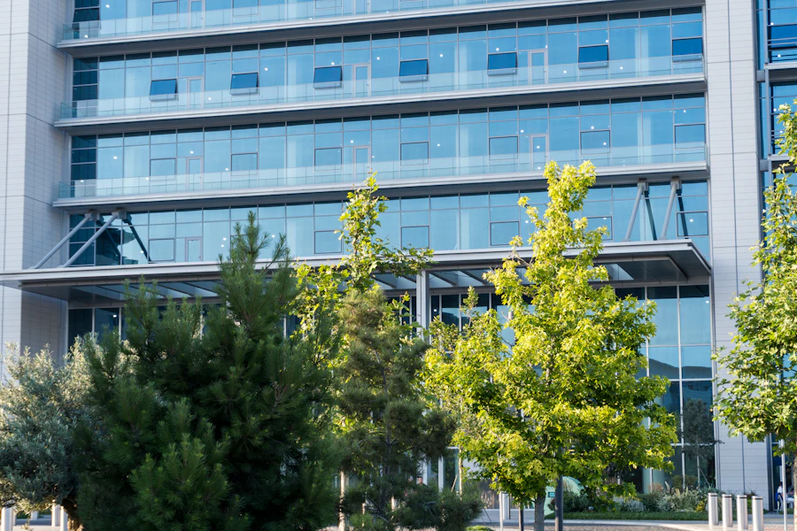 Commercial office building with glass façade