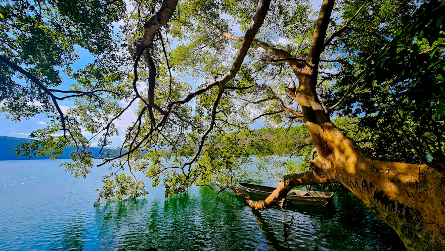 Lake Chala, the green crater lake on the Tanzania–Kenya border