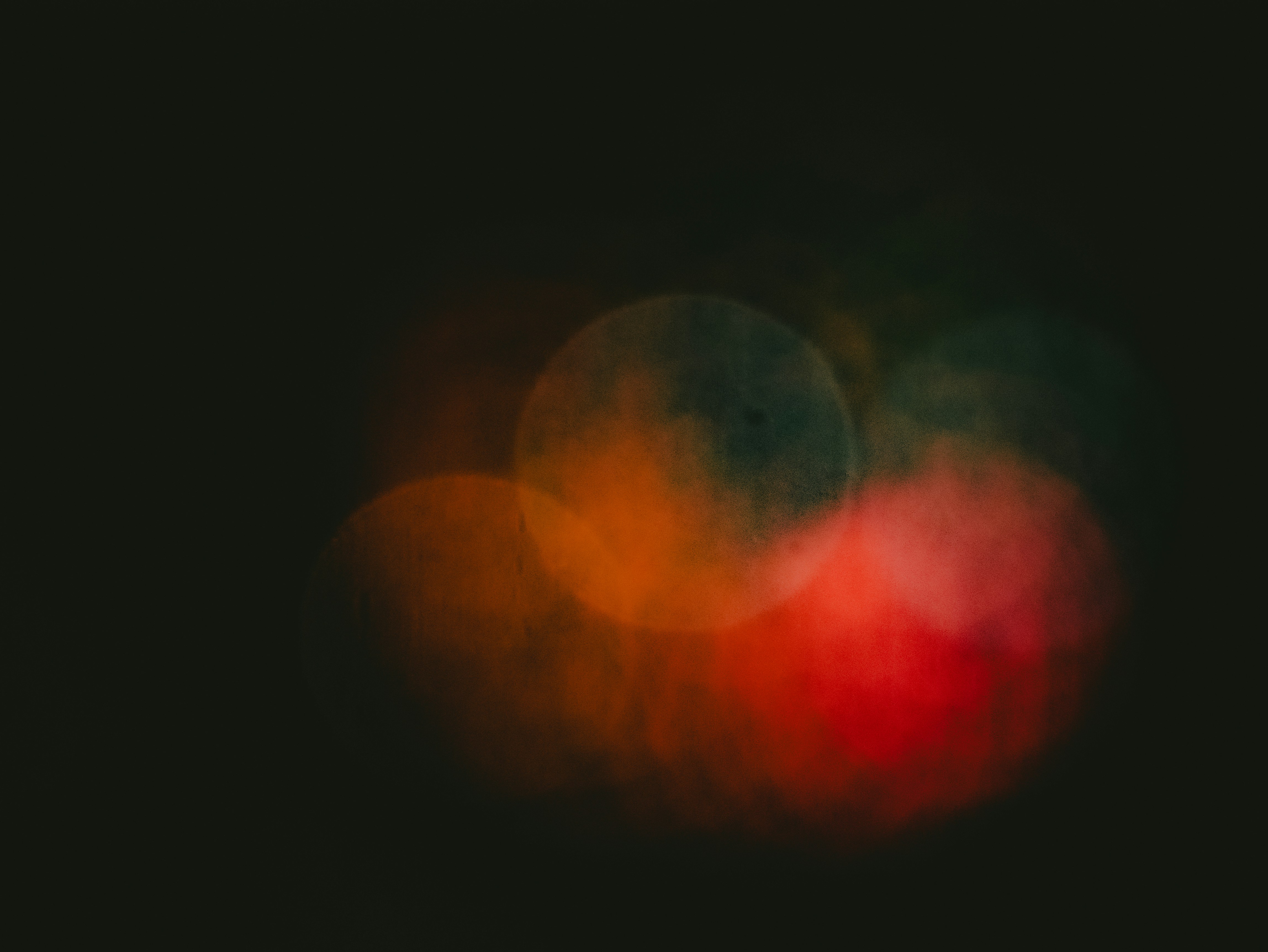 Dark Blurred Red, Orange, And Green Lights On A Dark Background. 4K Wallpaper #3621