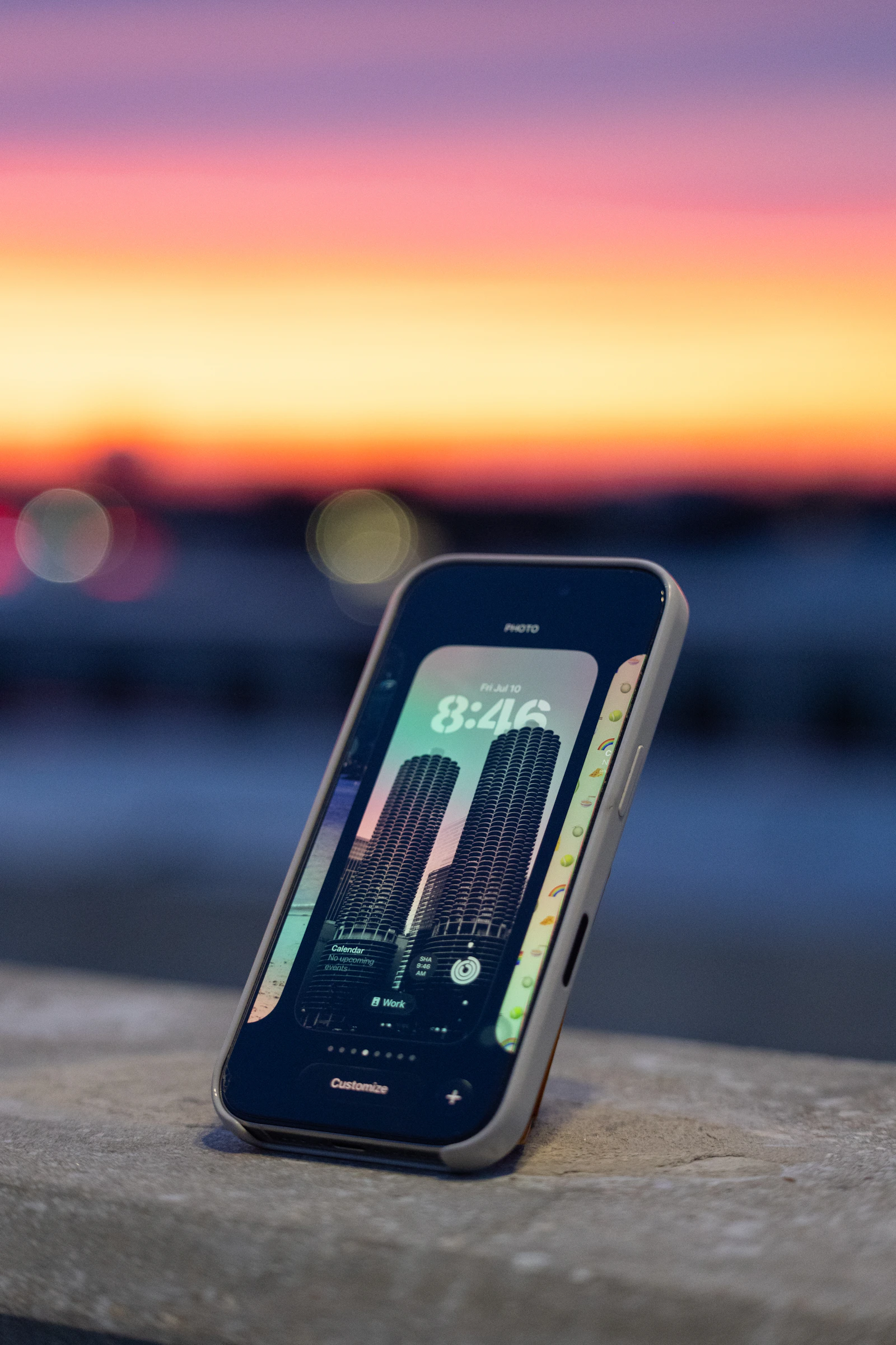 Smartphone showing a lock screen