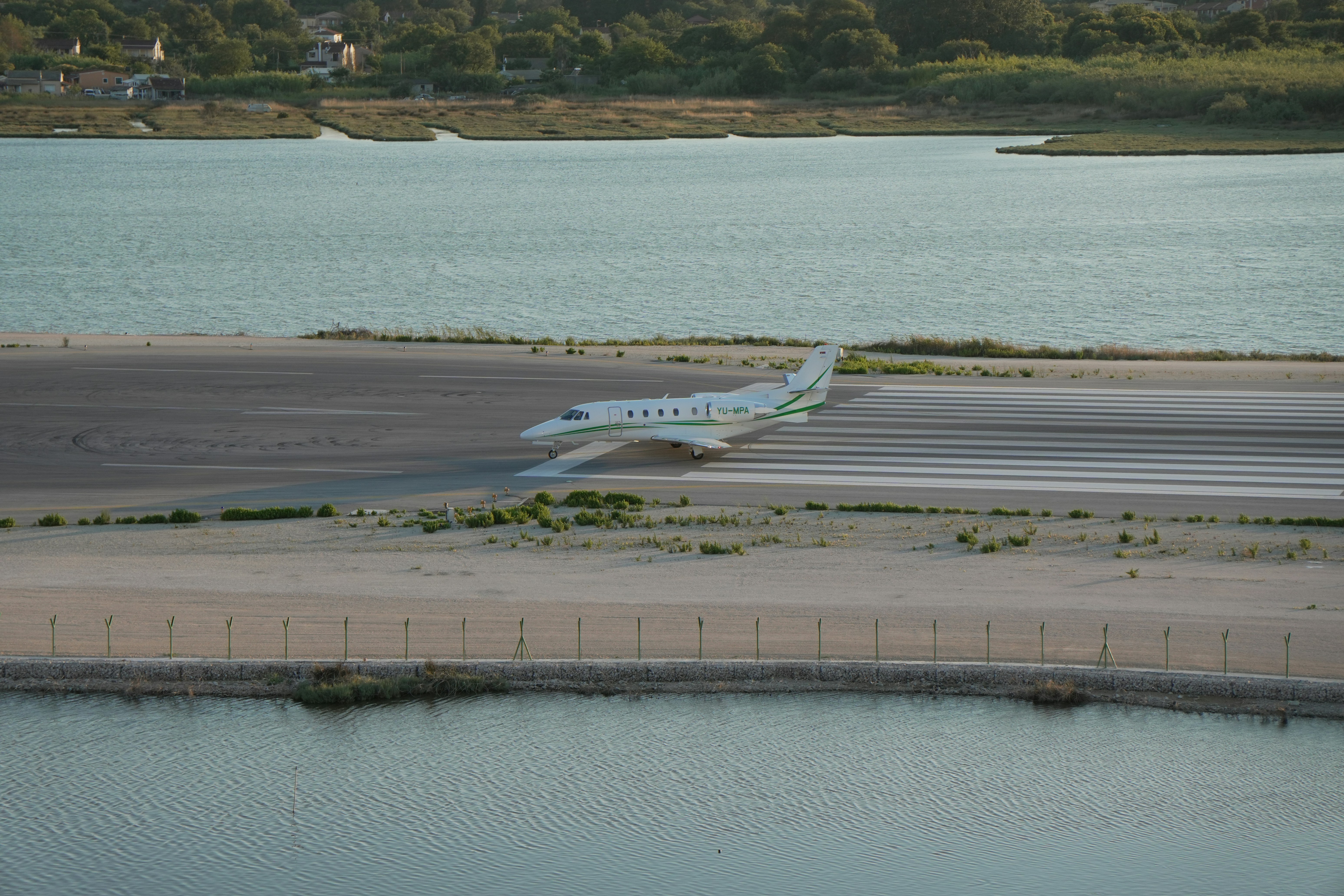 private jet on runway