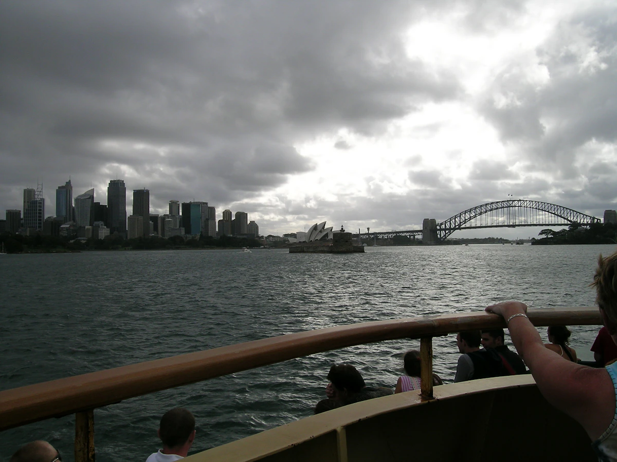 Sydney Harbour skyline seen from the water, destination view for China to Australia shipping