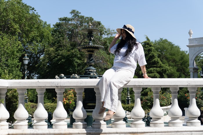 Pantalon large en lin lavé