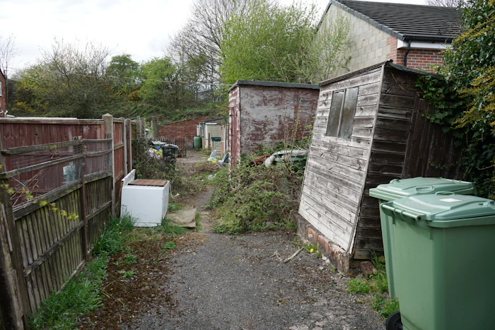 Old backyard shed in disrepair ready for demolition