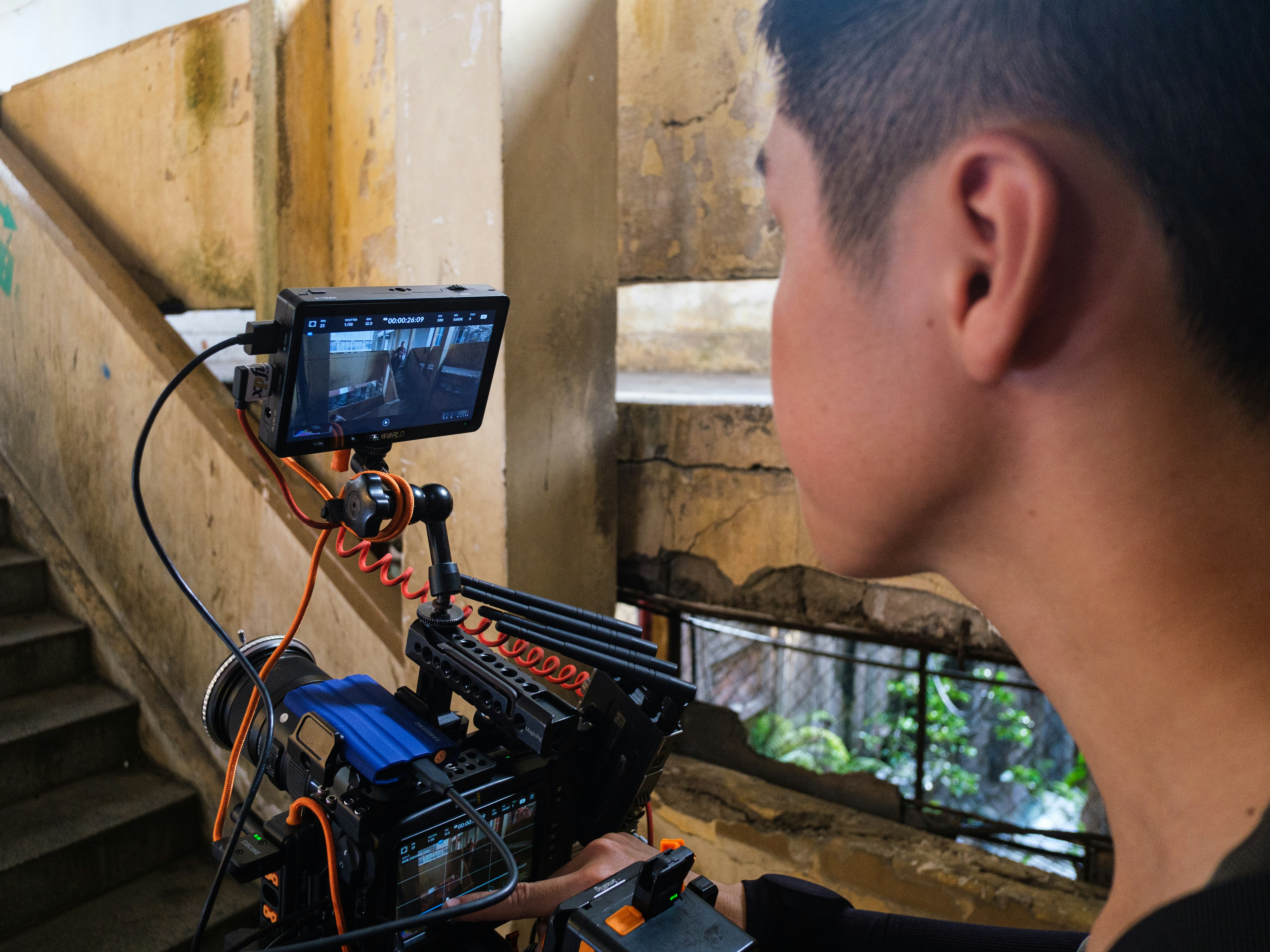 Professional film production set