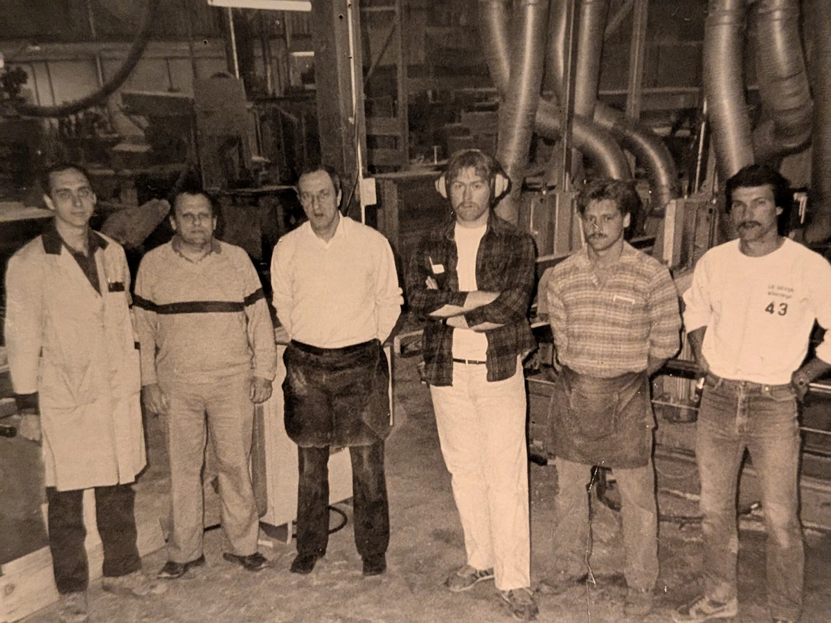 Service team standing together in their workplace