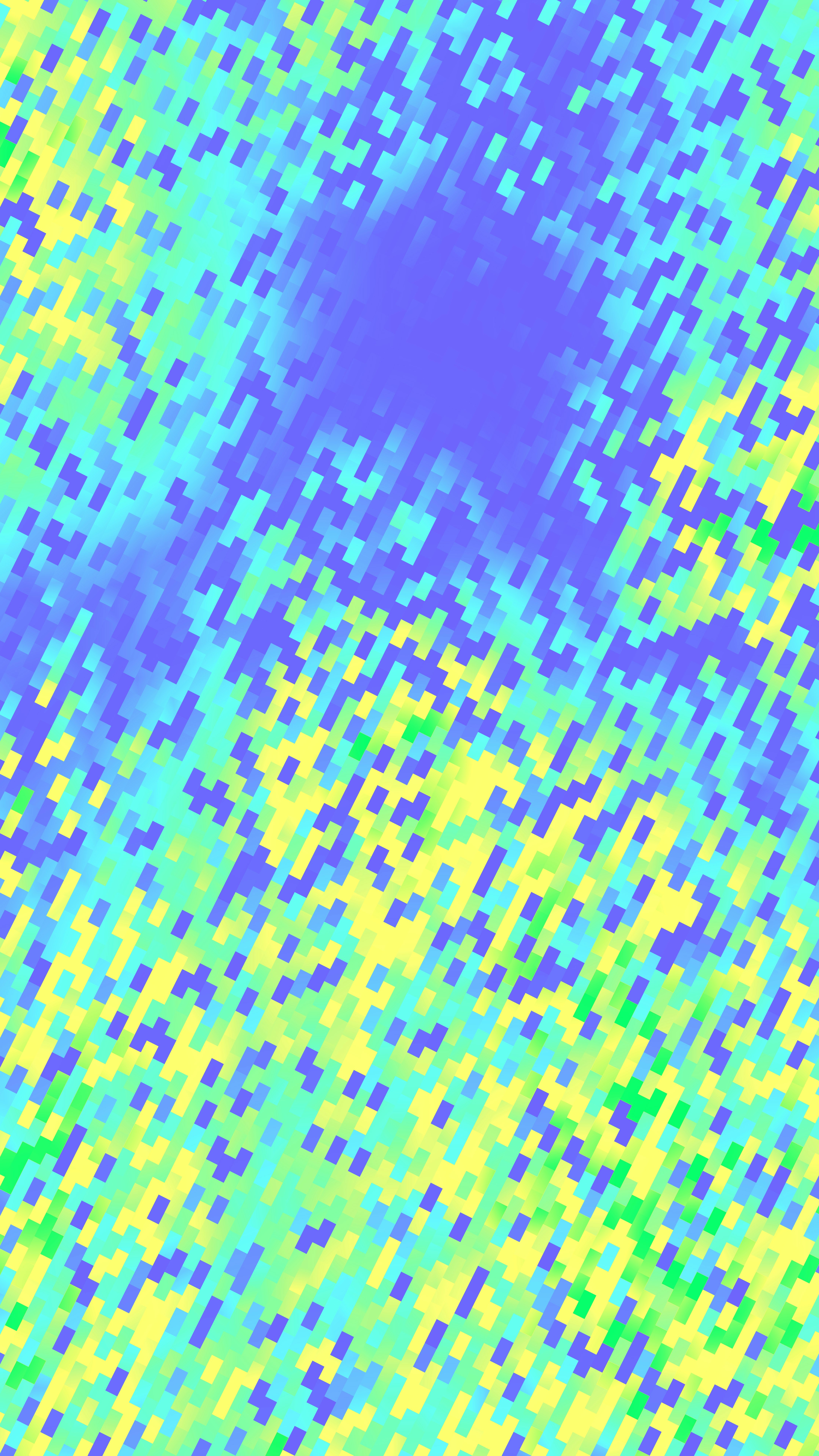 Colorful pixel mosaic pattern in blue, green, and yellow